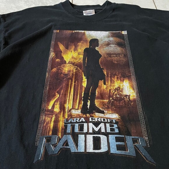 Vintage 2001 Lara Croft Tomb Raider Movie Promo T-Shirt Mens Size XXL Paramount - Picture 2 of 7